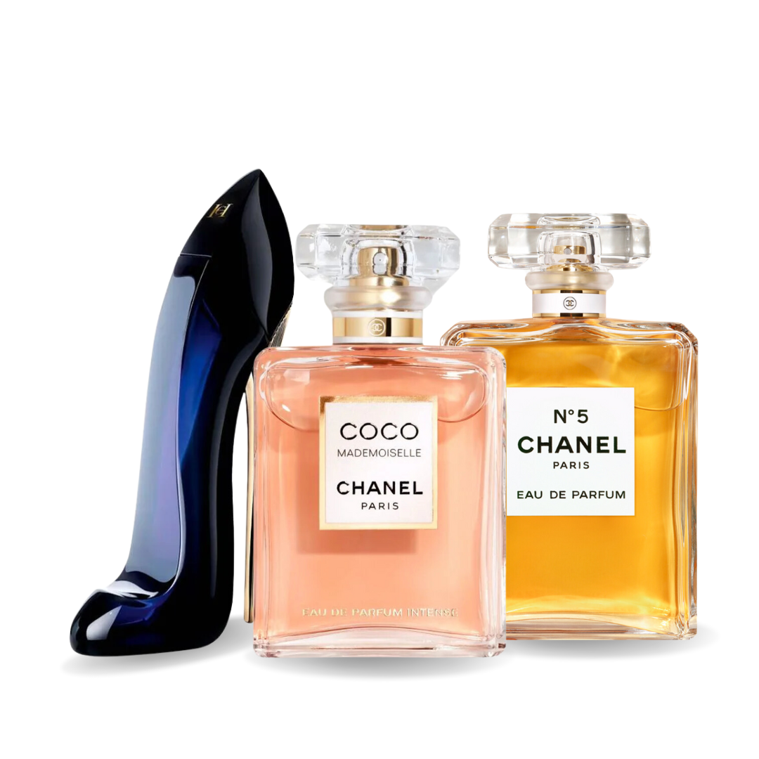 Set mit 3 Parfums: Good Girl, Coco Mademoiselle und Chanel Nº 5, je 100 ml