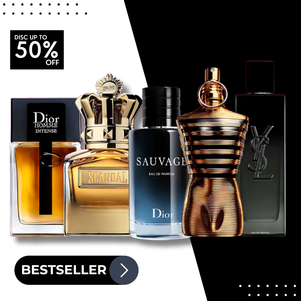 Set mit 5 Parfüms Scandal Absolu + Le Male Elixir + Sauvage + Homme Intense + YSL MYSLF 100 ml